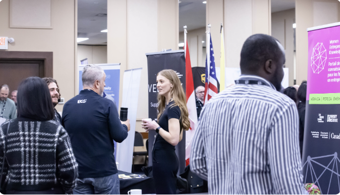 Startup Canada Tour networking area with exhibitors and attendees.